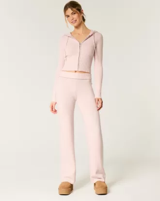 Gilly Hicks Sweater-Knit Straight Pants,Gilly Hicks Sweater-Knit Straight Pants