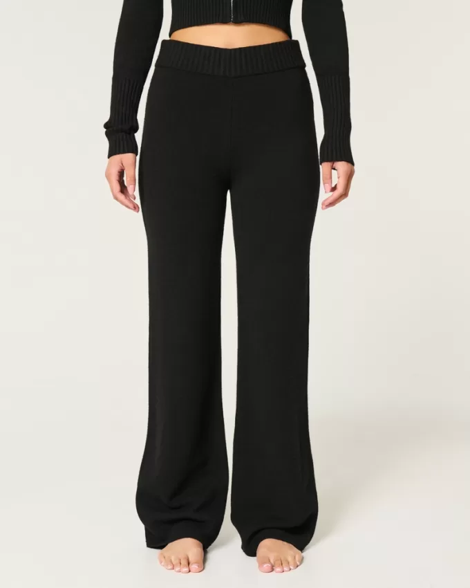 Gilly Hicks Sweater-Knit Straight Pants,Gilly Hicks Sweater-Knit Straight Pants