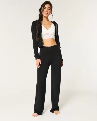 Gilly Hicks Sweater-Knit Straight Pants,Gilly Hicks Sweater-Knit Straight Pants