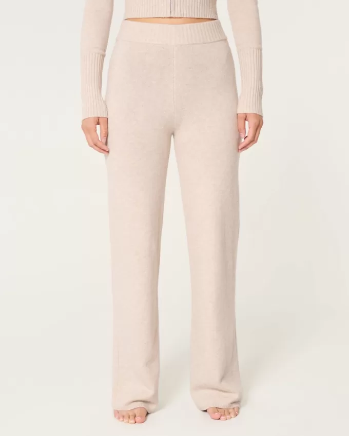 Gilly Hicks Sweater-Knit Straight Pants,Gilly Hicks Sweater-Knit Straight Pants