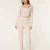 Gilly Hicks Sweater-Knit Straight Pants,Gilly Hicks Sweater-Knit Straight Pants
