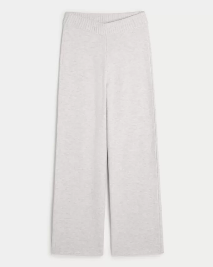 Gilly Hicks Sweater-Knit Straight Pants,Gilly Hicks Sweater-Knit Straight Pants