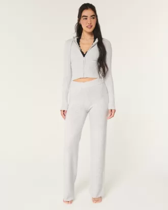 Gilly Hicks Sweater-Knit Straight Pants,Gilly Hicks Sweater-Knit Straight Pants
