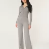 Gilly Hicks Sweater-Knit Straight Pants,Gilly Hicks Sweater-Knit Straight Pants