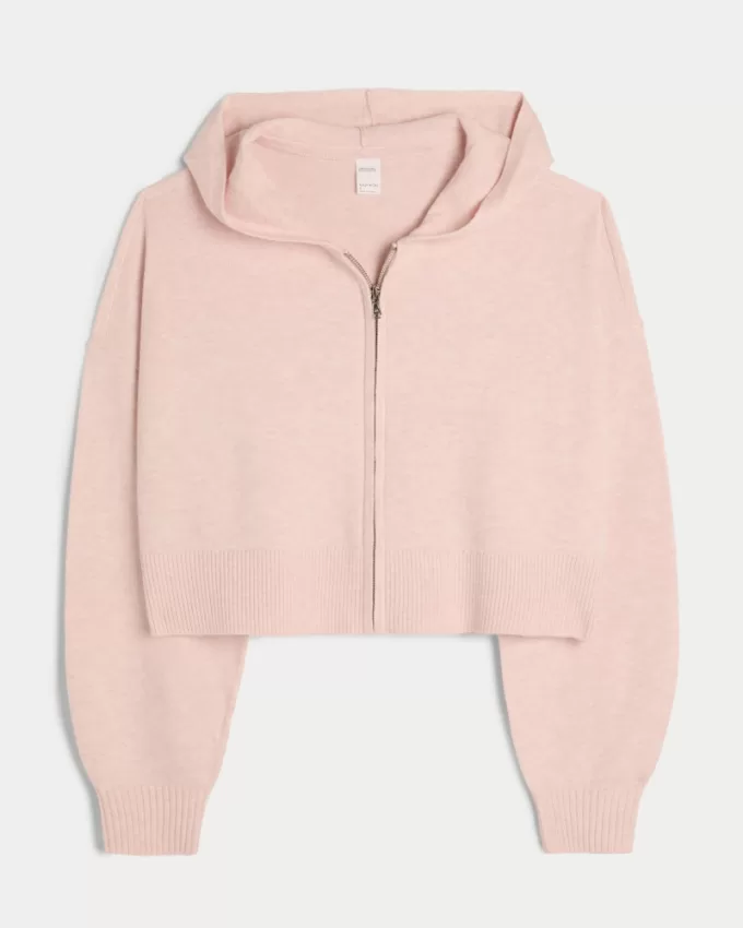 Gilly Hicks Sweater-Knit Zip-Up Hoodie,Gilly Hicks Sweater-Knit Zip-Up Hoodie