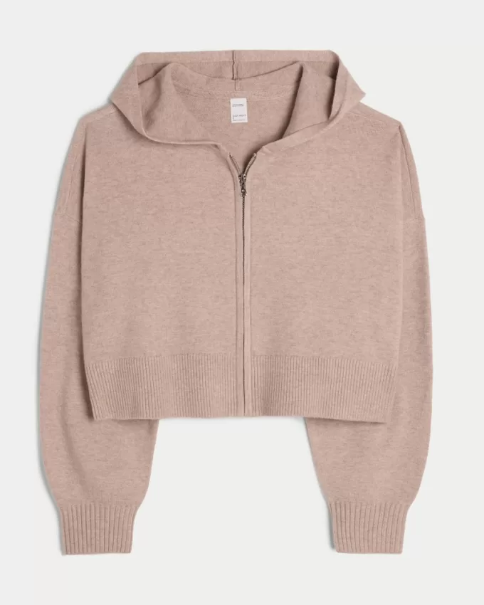 Gilly Hicks Sweater-Knit Zip-Up Hoodie,Gilly Hicks Sweater-Knit Zip-Up Hoodie