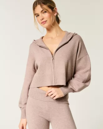 Gilly Hicks Sweater-Knit Zip-Up Hoodie,Gilly Hicks Sweater-Knit Zip-Up Hoodie