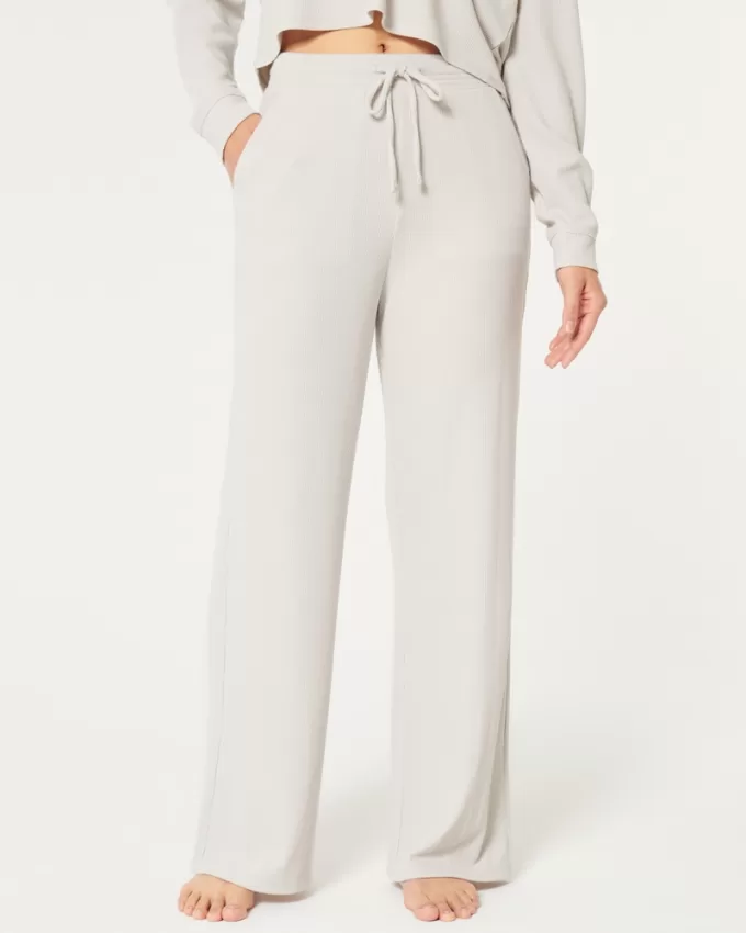 Gilly Hicks Waffle Wide-Leg Pants,Gilly Hicks Waffle Wide-Leg Pants