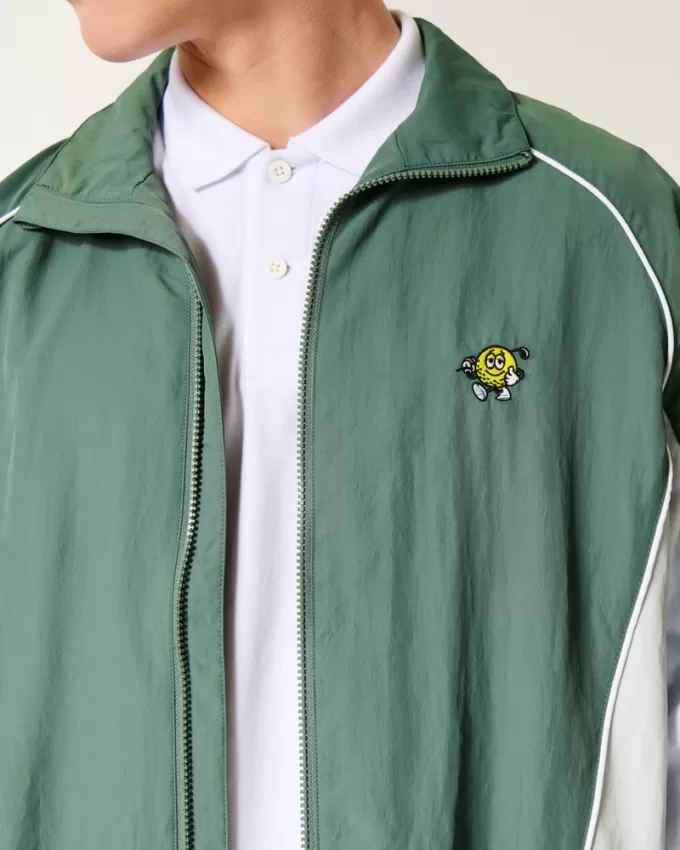 Golf Graphic Windbreaker Jacket,Golf Graphic Windbreaker Jacket