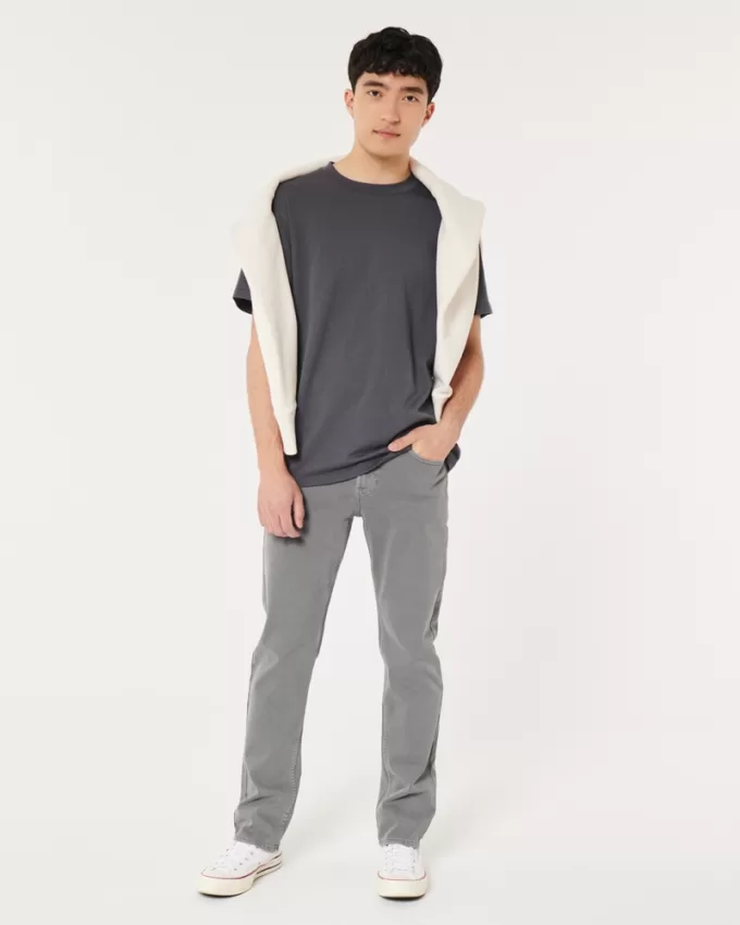Grey Slim Straight Jeans,Grey Slim Straight Jeans
