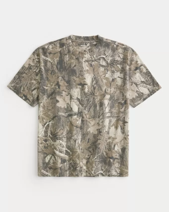 Heavyweight Boxy Camo Pattern T-Shirt,Heavyweight Boxy Camo Pattern T-Shirt