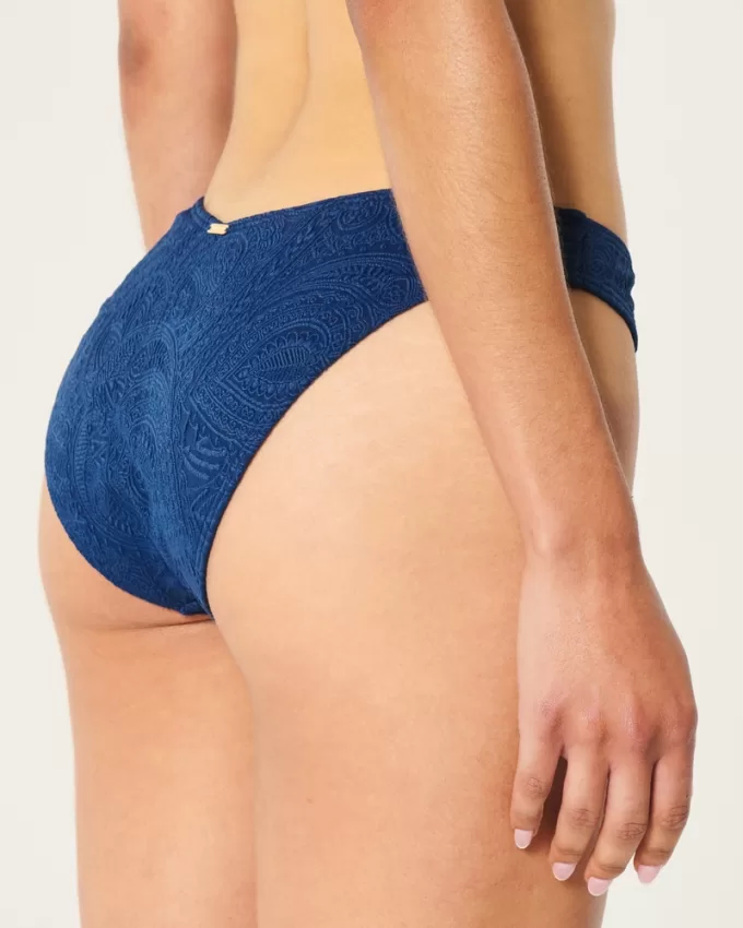 High-Leg V-Waist Jacquard Cheeky Bikini Bottom,High-Leg V-Waist Jacquard Cheeky Bikini Bottom