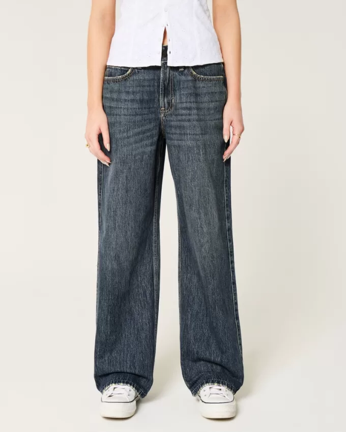 High-Rise Dark Wash Baggy Jeans,High-Rise Dark Wash Baggy Jeans