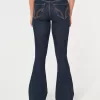 High-Rise Dark Wash Flare Jeans,High-Rise Dark Wash Flare Jeans