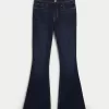 High-Rise Dark Wash Flare Jeans,High-Rise Dark Wash Flare Jeans