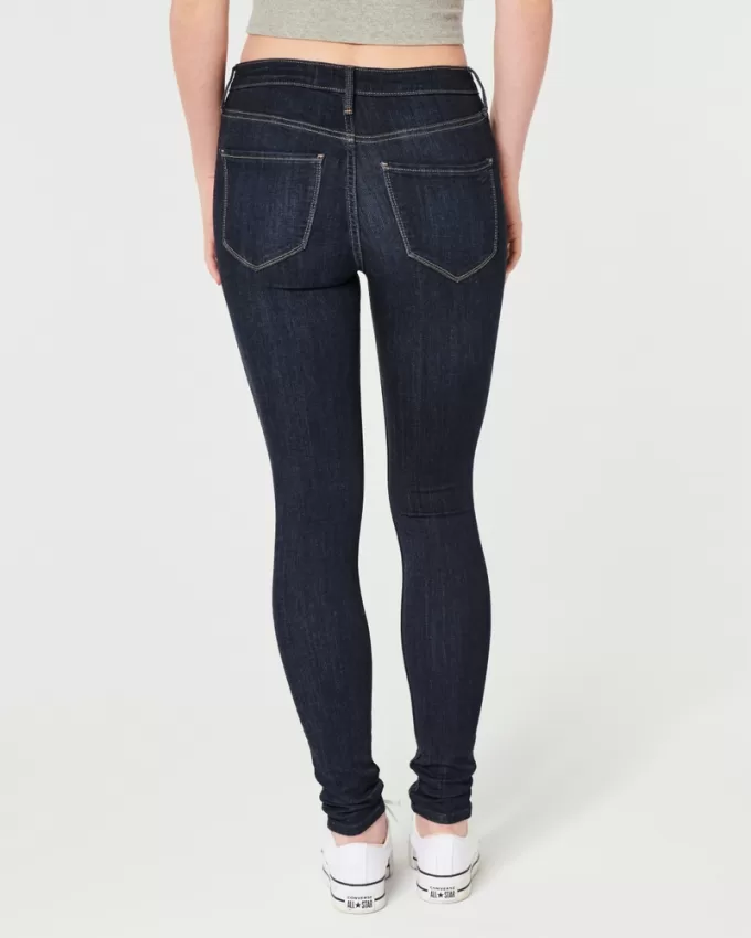 High-Rise Dark Wash Jean Leggings,High-Rise Dark Wash Jean Leggings