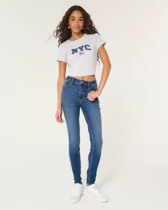 High-Rise Dark Wash Super Skinny Jeans,High-Rise Dark Wash Super Skinny Jeans