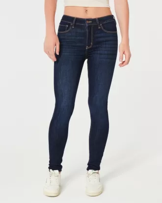 High-Rise Dark Wash Super Skinny Jeans,High-Rise Dark Wash Super Skinny Jeans