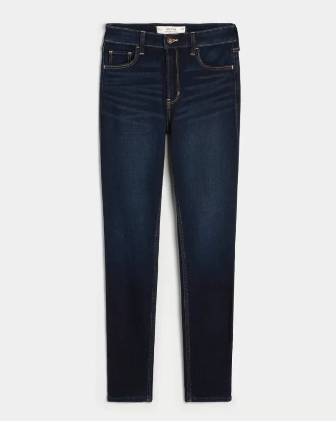 High-Rise Dark Wash Super Skinny Jeans,High-Rise Dark Wash Super Skinny Jeans