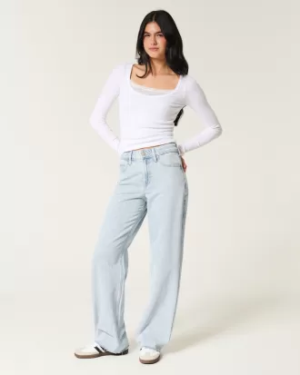 High-Rise Light Wash Baggy Jeans,High-Rise Light Wash Baggy Jeans