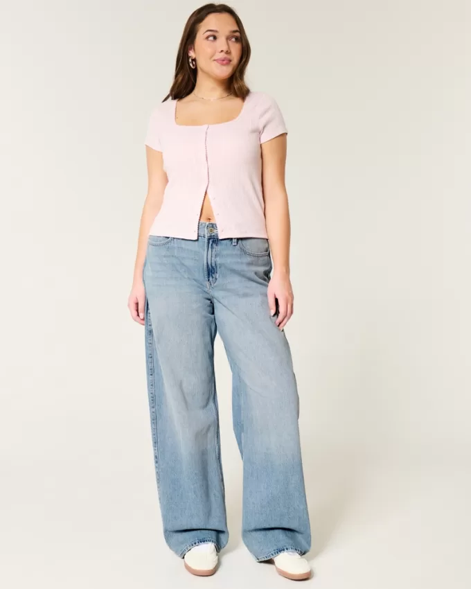 High-Rise Light Wash Baggy Jeans,High-Rise Light Wash Baggy Jeans