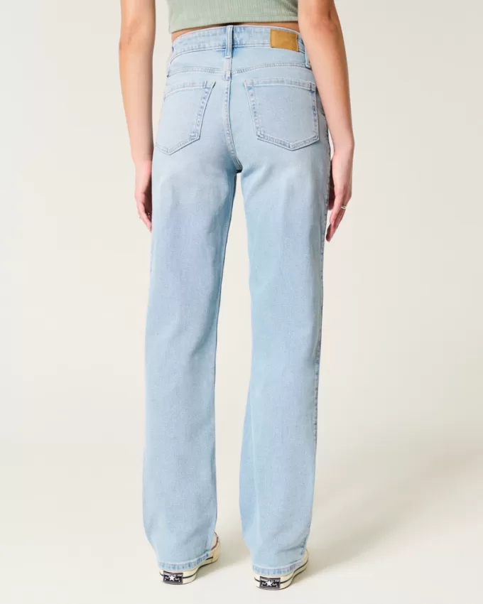 High-Rise Light Wash Dad Jeans,High-Rise Light Wash Dad Jeans