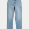High-Rise Light Wash Straight Jeans,High-Rise Light Wash Straight Jeans