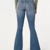 High-Rise Medium Wash Flare Jeans,High-Rise Medium Wash Flare Jeans