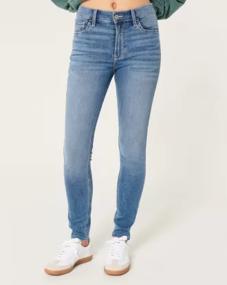 High-Rise Medium Wash Super Skinny Jeans,High-Rise Medium Wash Super Skinny Jeans