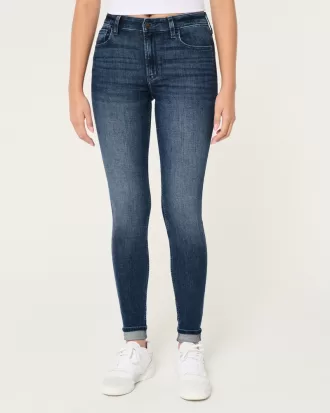 High-Rise Medium Wash Super Skinny Jeans,High-Rise Medium Wash Super Skinny Jeans