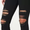 High-Rise Ripped Black Super Skinny Jeans,High-Rise Ripped Black Super Skinny Jeans