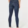 High-Rise Ripped Dark Wash Jean Leggings,High-Rise Ripped Dark Wash Jean Leggings