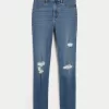 High-Rise Ripped Medium Wash Jean Leggings,High-Rise Ripped Medium Wash Jean Leggings
