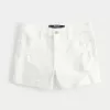 High-Rise Ripped White Denim Shorts 3″,High-Rise Ripped White Denim Shorts 3″