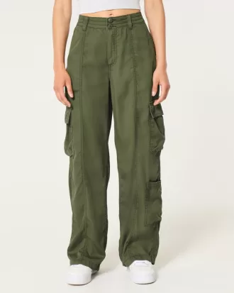 High-Rise Tencel Baggy Cargo Pants,High-Rise Tencel Baggy Cargo Pants