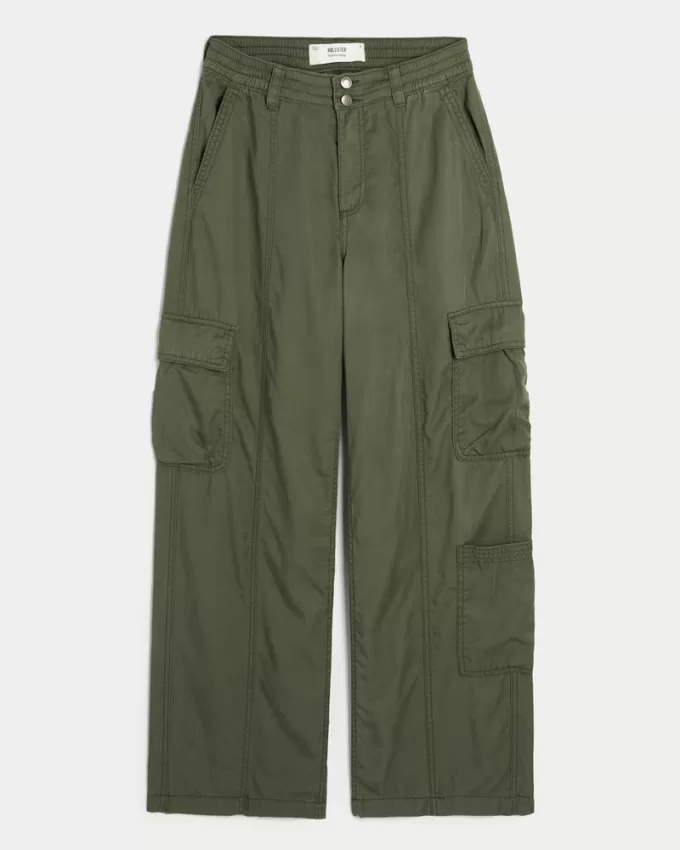 High-Rise Tencel Baggy Cargo Pants,High-Rise Tencel Baggy Cargo Pants