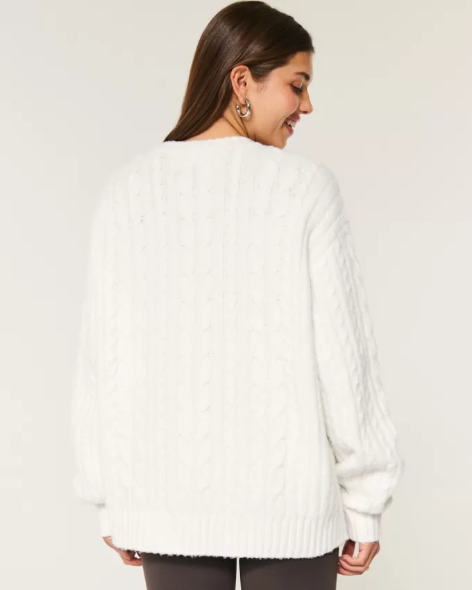 Hollister Comfy Cloud Cable-Knit Crew Sweater,Hollister Comfy Cloud Cable-Knit Crew Sweater