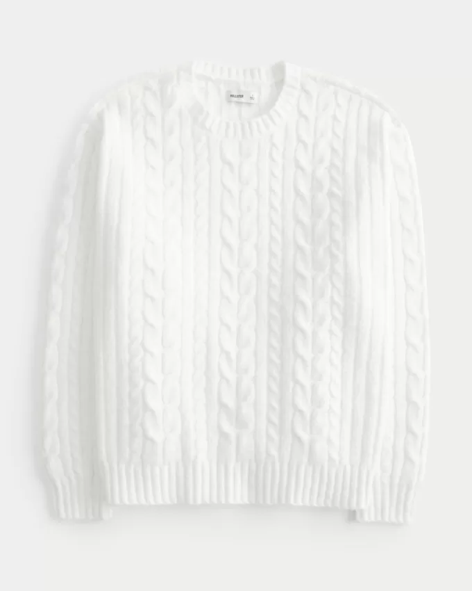 Hollister Comfy Cloud Cable-Knit Crew Sweater,Hollister Comfy Cloud Cable-Knit Crew Sweater