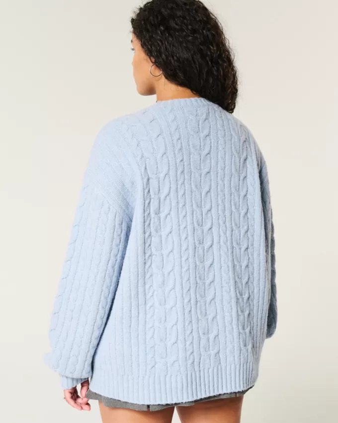 Hollister Comfy Cloud Cable-Knit Crew Sweater,Hollister Comfy Cloud Cable-Knit Crew Sweater