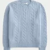 Hollister Comfy Cloud Cable-Knit Crew Sweater,Hollister Comfy Cloud Cable-Knit Crew Sweater