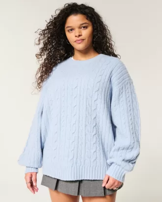 Hollister Comfy Cloud Cable-Knit Crew Sweater,Hollister Comfy Cloud Cable-Knit Crew Sweater