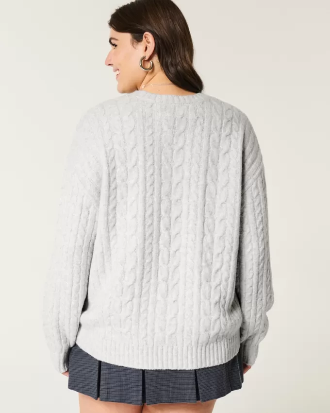 Hollister Comfy Cloud Cable-Knit Crew Sweater,Hollister Comfy Cloud Cable-Knit Crew Sweater