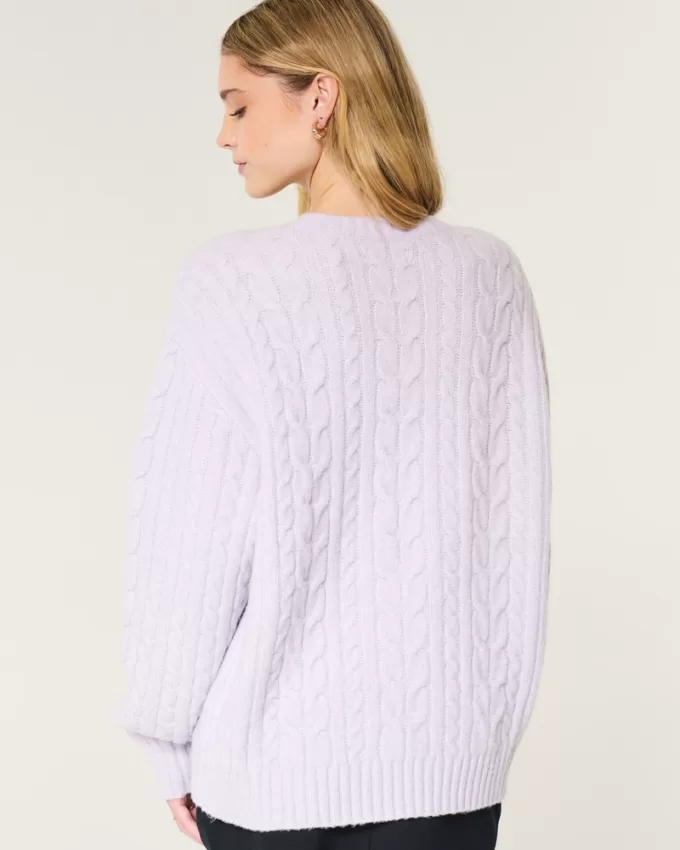 Hollister Comfy Cloud Cable-Knit Crew Sweater,Hollister Comfy Cloud Cable-Knit Crew Sweater