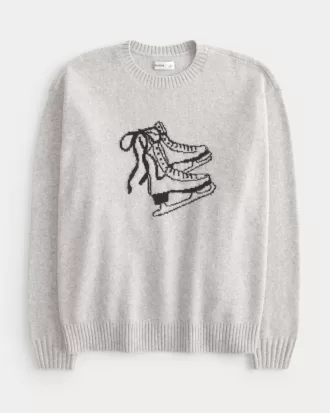 Hollister Comfy Cloud Ice Skates Graphic Crew Sweater,Hollister Comfy Cloud Ice Skates Graphic Crew Sweater