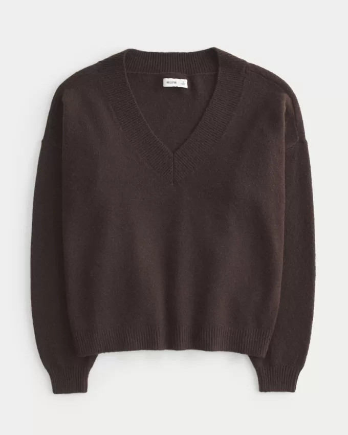 Hollister Comfy Cloud Oversized V-Neck Sweater,Hollister Comfy Cloud Oversized V-Neck Sweater