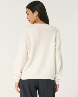 Hollister Comfy Cloud Oversized V-Neck Sweater,Hollister Comfy Cloud Oversized V-Neck Sweater