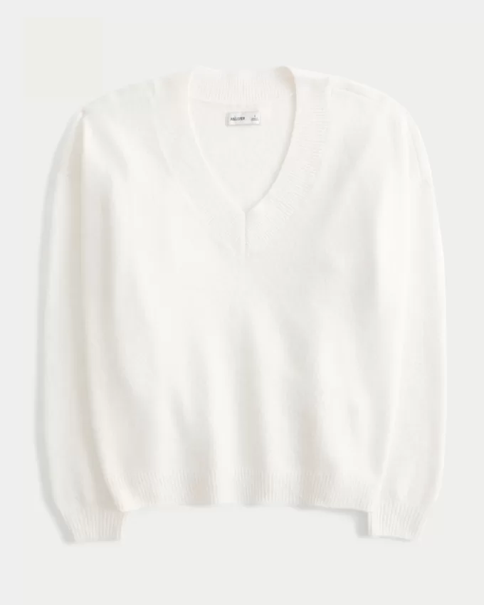 Hollister Comfy Cloud Oversized V-Neck Sweater,Hollister Comfy Cloud Oversized V-Neck Sweater
