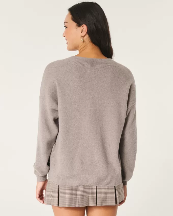 Hollister Comfy Cloud Oversized V-Neck Sweater,Hollister Comfy Cloud Oversized V-Neck Sweater