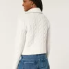 Hollister Comfy Cloud Zip-Up Cable-Knit Sweater,Hollister Comfy Cloud Zip-Up Cable-Knit Sweater