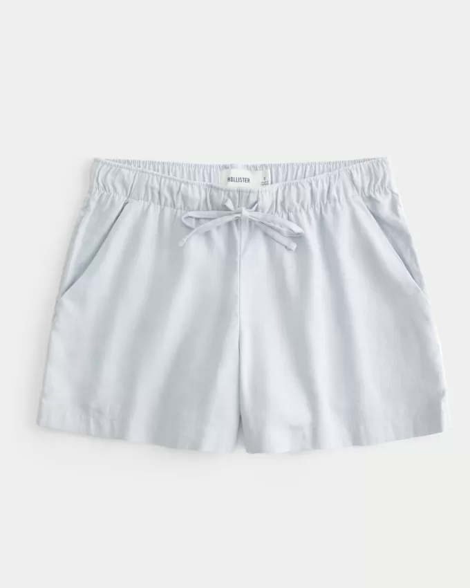 Hollister Ella Adjustable Rise Linen-Blend Pull-On Shorts,Hollister Ella Adjustable Rise Linen-Blend Pull-On Shorts
